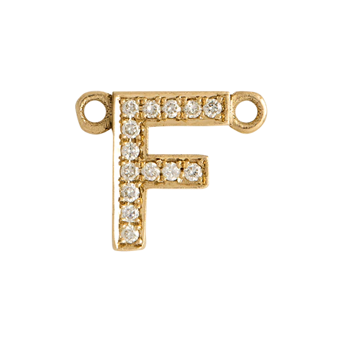 White Diamond + 14k Yellow Gold Letter Charm - Image 7