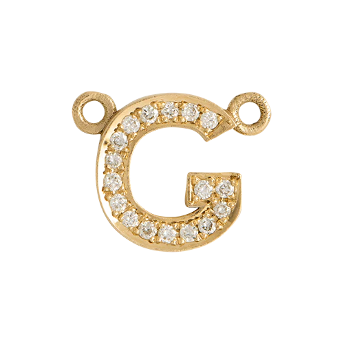 White Diamond + 14k Yellow Gold Letter Charm - Image 8
