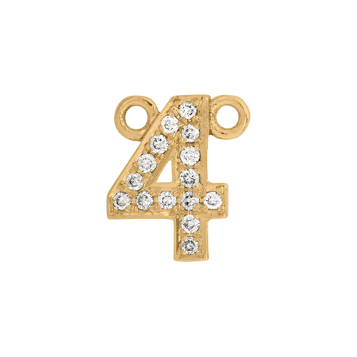 White Diamond + 14k Yellow Gold Number Charm - Image 5