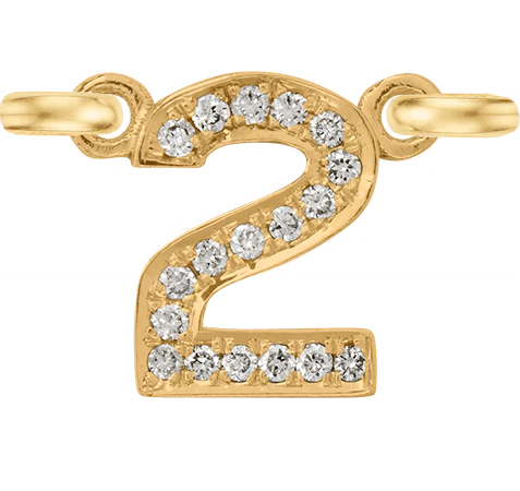 Yellow Gold, White Diamond Number - Image 5