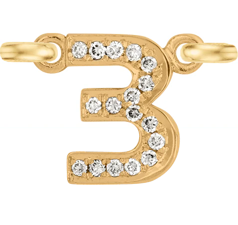 Yellow Gold, White Diamond Number - Image 6