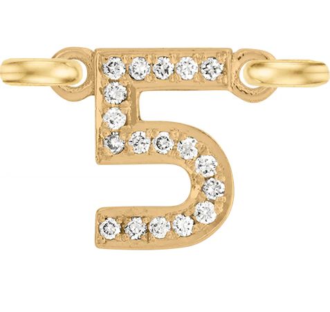 Yellow Gold, White Diamond Number - Image 8