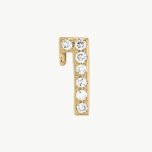 Yellow Gold, White Diamond Number Bead - Image 14