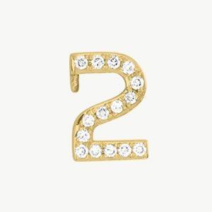 Yellow Gold, White Diamond Number Bead - Image 15