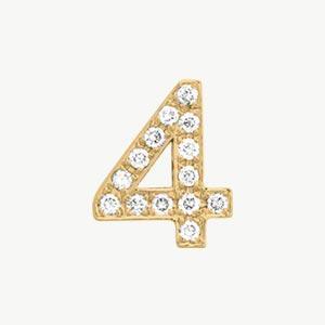 Yellow Gold, White Diamond Number Bead - Image 17