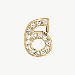 Yellow Gold, White Diamond Number Bead - Image 19