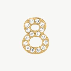 Yellow Gold, White Diamond Number Bead - Image 21