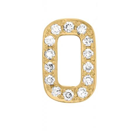 Yellow Gold, White Diamond Number Bead - Image 3