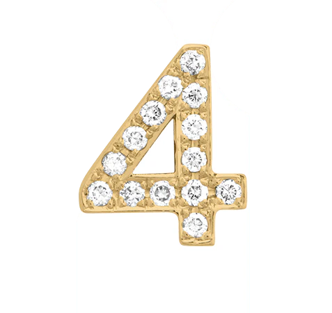 Yellow Gold, White Diamond Number Bead - Image 7