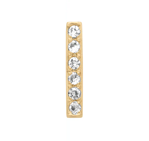 Yellow Gold, White Diamond Letter Bead - Image 11