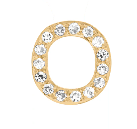 Yellow Gold, White Diamond Letter Bead - Image 17