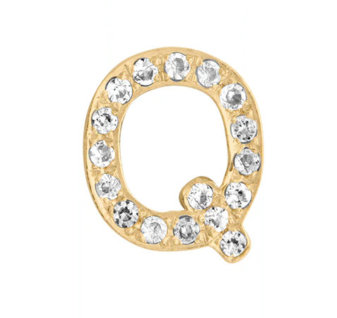 Yellow Gold, White Diamond Letter Bead - Image 19