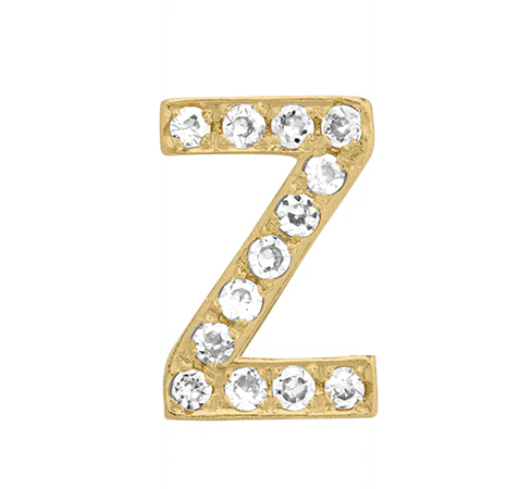 Yellow Gold, White Diamond Letter Bead - Image 28
