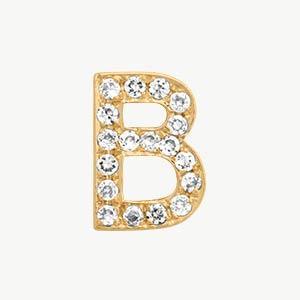 Yellow Gold, White Diamond Letter Bead - Image 31