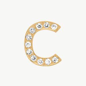 Yellow Gold, White Diamond Letter Bead - Image 32