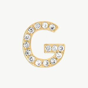 Yellow Gold, White Diamond Letter Bead - Image 36