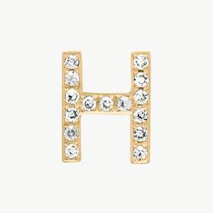 Yellow Gold, White Diamond Letter Bead - Image 37