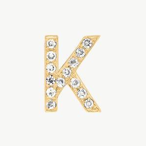 Yellow Gold, White Diamond Letter Bead - Image 40