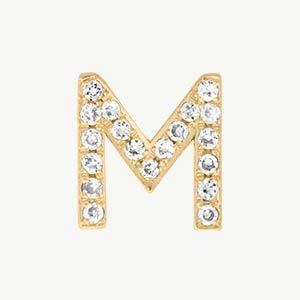 Yellow Gold, White Diamond Letter Bead - Image 42