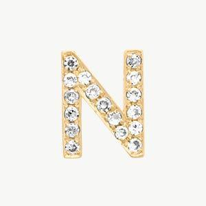 Yellow Gold, White Diamond Letter Bead - Image 43