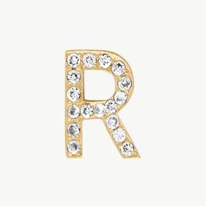 Yellow Gold, White Diamond Letter Bead - Image 47