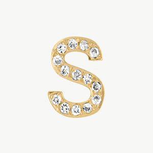 Yellow Gold, White Diamond Letter Bead - Image 48
