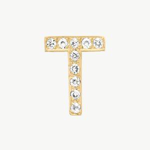 Yellow Gold, White Diamond Letter Bead - Image 49