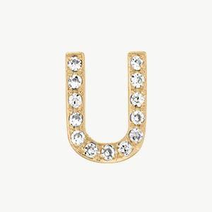 Yellow Gold, White Diamond Letter Bead - Image 50