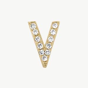 Yellow Gold, White Diamond Letter Bead - Image 51