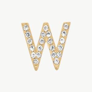 Yellow Gold, White Diamond Letter Bead - Image 52