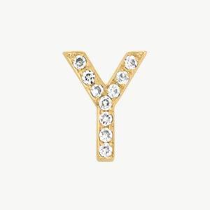 Yellow Gold, White Diamond Letter Bead - Image 54