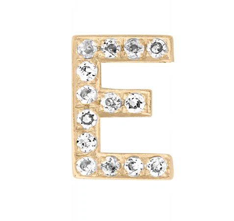Yellow Gold, White Diamond Letter Bead - Image 7
