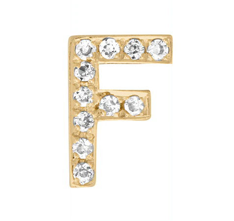 Yellow Gold, White Diamond Letter Bead - Image 8