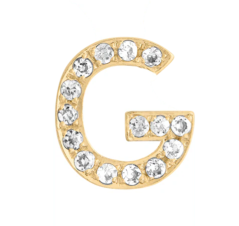 Yellow Gold, White Diamond Letter Bead - Image 9