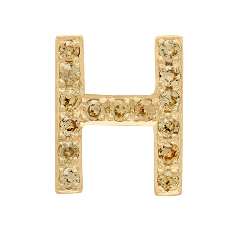 Yellow Gold, Yellow Sapphire Letter Bead - Image 10