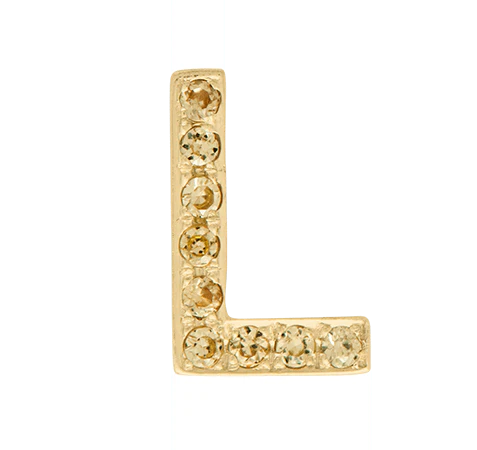 Yellow Gold, Yellow Sapphire Letter Bead - Image 14