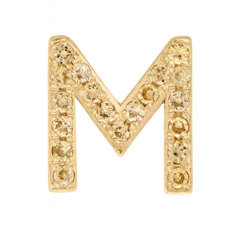 Yellow Gold, Yellow Sapphire Letter Bead - Image 15
