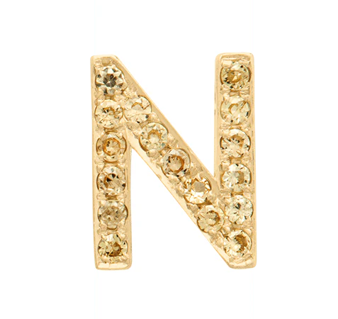 Yellow Gold, Yellow Sapphire Letter Bead - Image 16
