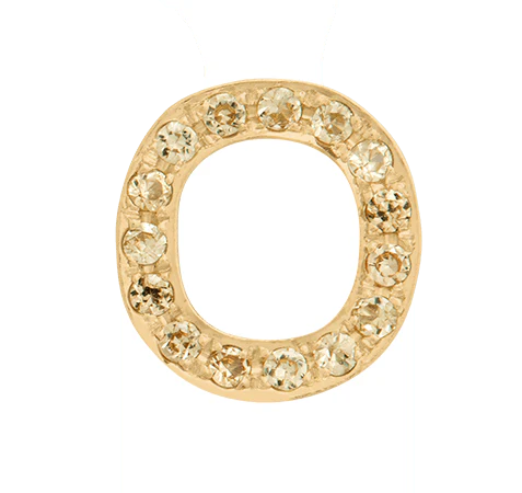 Yellow Gold, Yellow Sapphire Letter Bead - Image 17