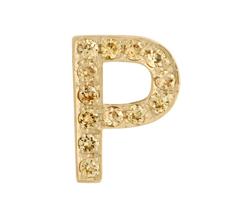 Yellow Gold, Yellow Sapphire Letter Bead - Image 18