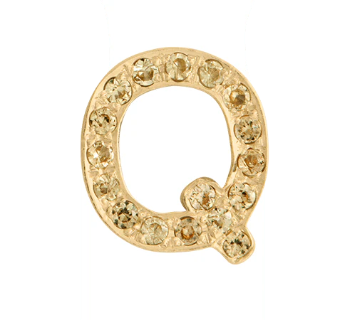 Yellow Gold, Yellow Sapphire Letter Bead - Image 19