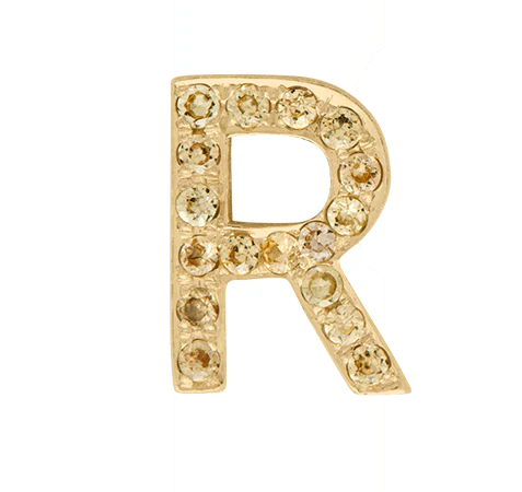 Yellow Gold, Yellow Sapphire Letter Bead - Image 20