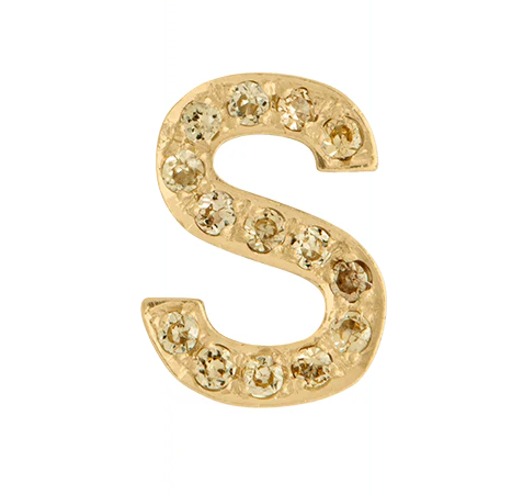 Yellow Gold, Yellow Sapphire Letter Bead - Image 21