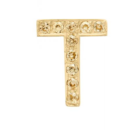 Yellow Gold, Yellow Sapphire Letter Bead - Image 22