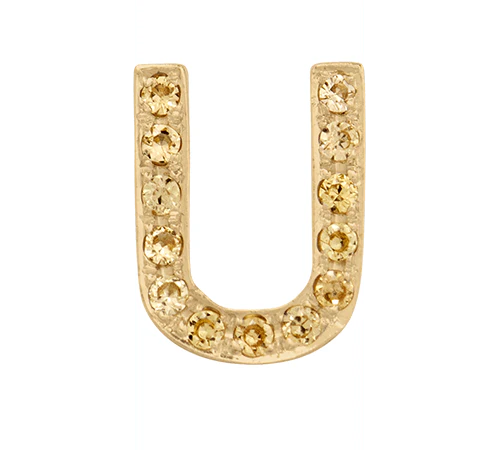 Yellow Gold, Yellow Sapphire Letter Bead - Image 23