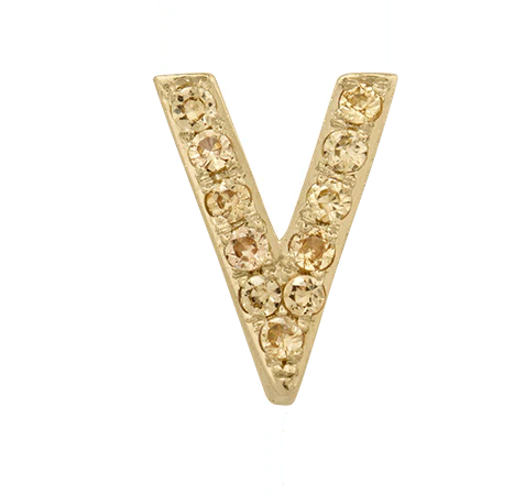 Yellow Gold, Yellow Sapphire Letter Bead - Image 24
