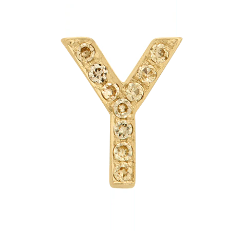 Yellow Gold, Yellow Sapphire Letter Bead - Image 27