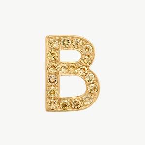 Yellow Gold, Yellow Sapphire Letter Bead - Image 30