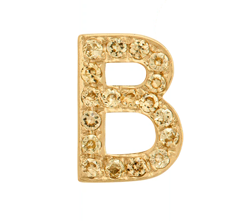 Yellow Gold, Yellow Sapphire Letter Bead - Image 4