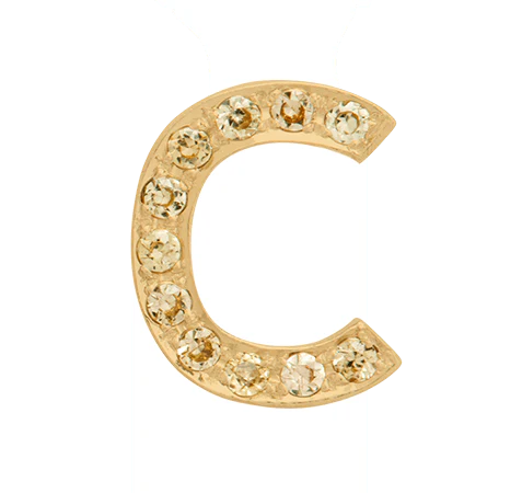 Yellow Gold, Yellow Sapphire Letter Bead - Image 5